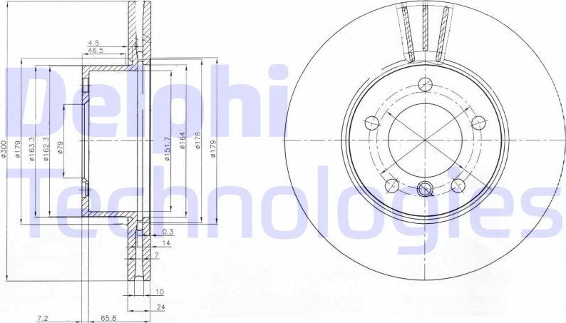 Тормозной диск Delphi. Артикул BG3998C