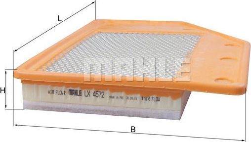 Воздушный фильтр Mahle. Артикул LX 4572
