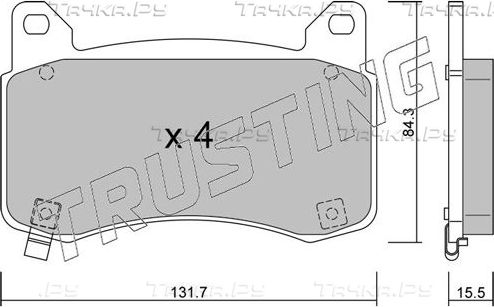 Тормозные колодки Trusting передние для Tesla Model 3 I 2018-2026. Артикул 1333.0