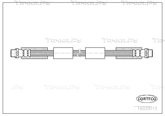 Тормозной шланг Corteco передний для Volkswagen Passat B5 2000-2005. Артикул 19035113