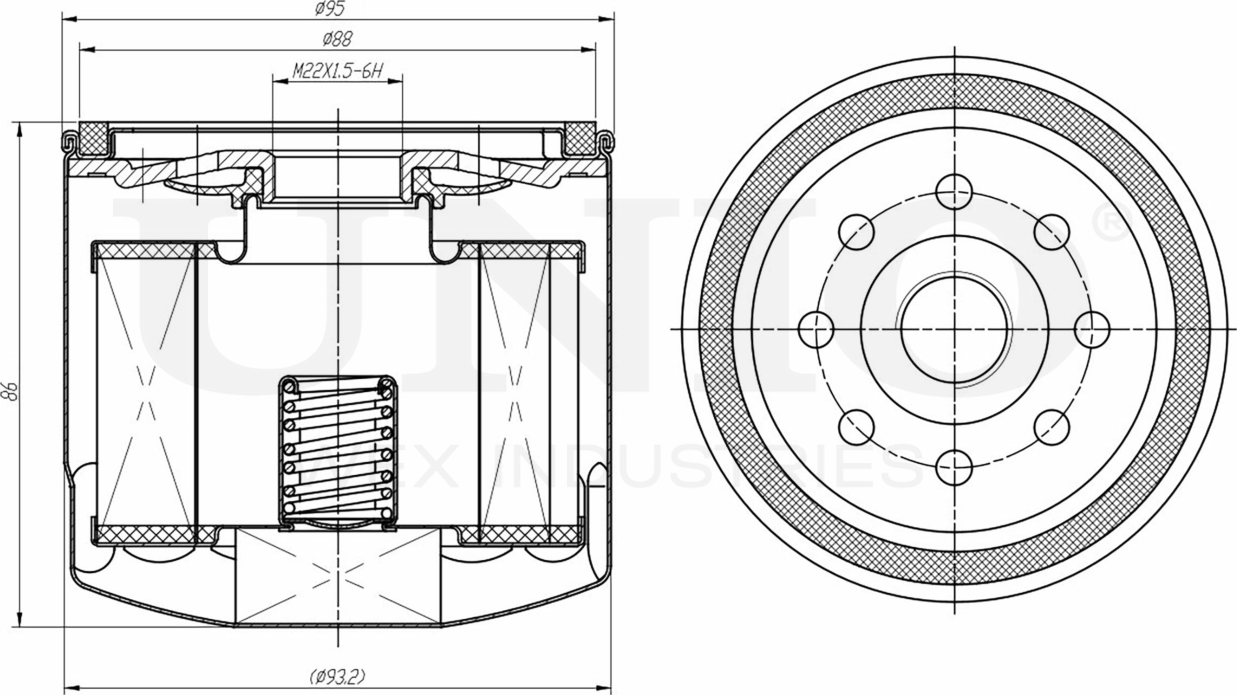 Фильтр масляный (Unio). Артикул FLT-20024