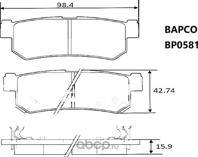 Колодки тормозные дисковые BP0581, (Bapco) Bapco. Артикул BP0581