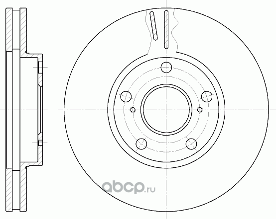 Диск тормозной вентилируемый (G-Brake). Артикул GR02209