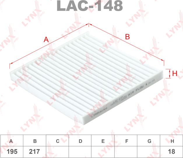Салонный фильтр LYNXauto. Артикул LAC-148