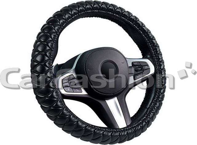 Оплётка на руль CarFashion Versal S (размер S, экокожа, цвет ЧЕРНЫЙ/ЧЕРНЫЙ). Артикул 31703