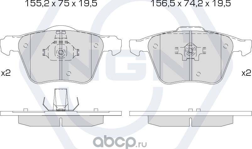 Колодки тормозные керамические, передние (NGN). Артикул 3501932
