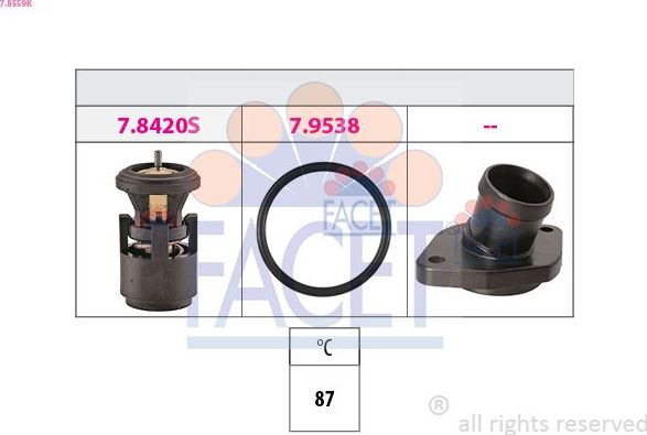 Термостат Facet Made in Italy - OE Equivalent. Артикул 7.8559K