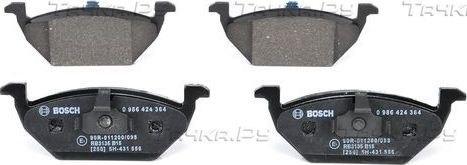 Тормозные колодки Bosch (Low-Metallic) передние для Audi A1 I (8X) 2010-2018. Артикул 0 986 424 364