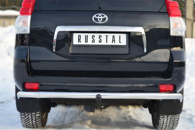 Защита RusStal заднего бампера d63 (секции) волна для Toyota Land Cruiser Prado 150 2009-2013. Артикул PNZ-001617