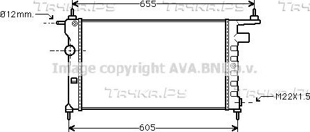 Радиатор охлаждения двигателя AVA для Chevrolet Corsa 1994-2002. Артикул OLA2183