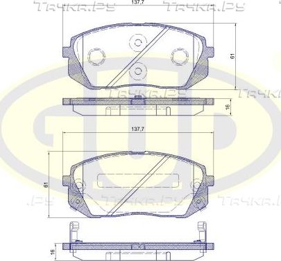 Тормозные колодки G.U.D.. Артикул GBP130202