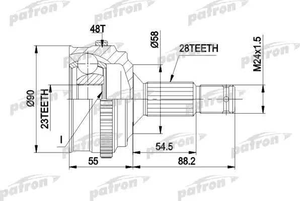 Шрус наружный (граната) Patron. Артикул PCV1179