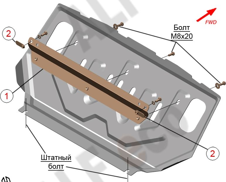 Защита алюминиевая Alfeco для радиатора Mitsubishi Pajero IV 2006-2026. Артикул ALF.14.05al
