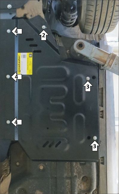 Защита усиленная Мотодор для абсорбера Ford Explorer VI 2019-2026. Артикул 70701