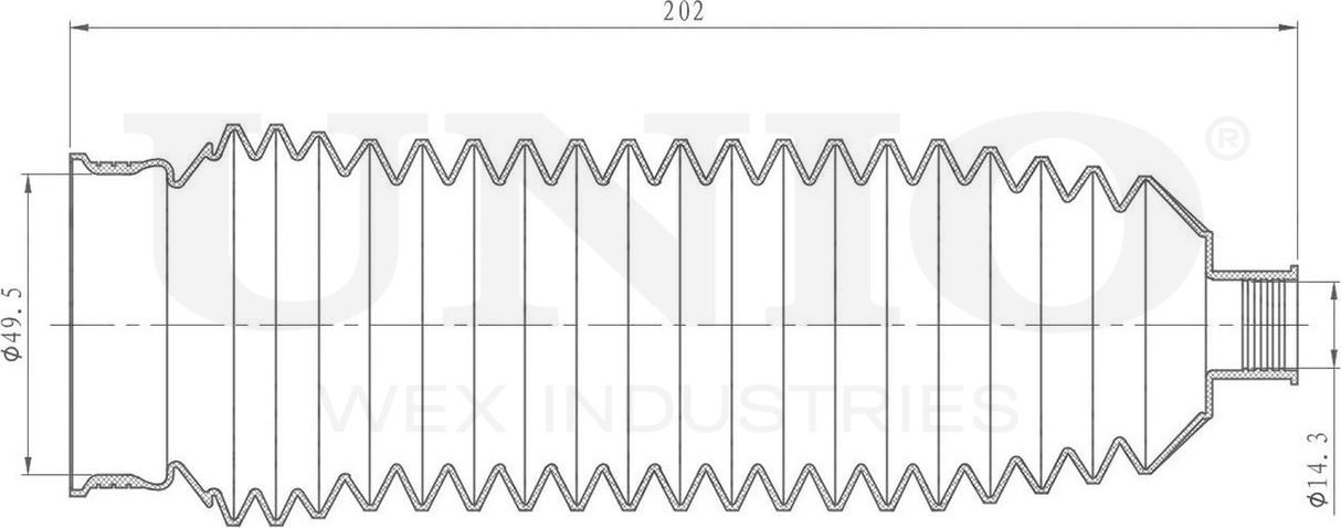 Пыльник рулевой рейки (Unio). Артикул DUC-20032
