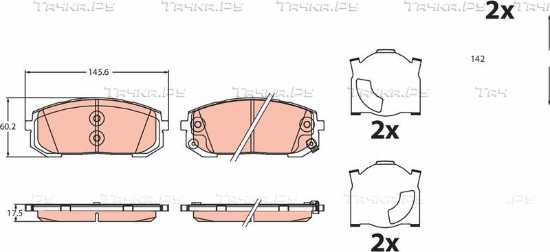 Тормозные колодки TRW передние для Hyundai Sonata VIII (DN8) 2020-2026. Артикул GDB2492
