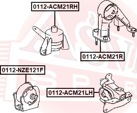 Подушка (опора) двигателя Asva. Артикул 0112-ACM21LH
