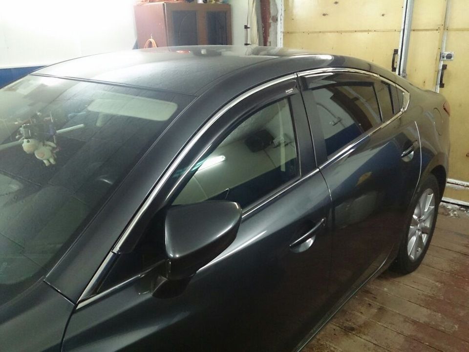 Дефлекторы V-Star для окон (с хром. молдингом) Mazda 6 III седан 2012-2026. Артикул CHR12652