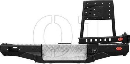 Бампер силовой OJ задний с правой калиткой под запаску и возможностью установки лебёдки для УАЗ Буханка 3741, 3909, 2206, 3962 (с возможностью установки лебёдки) 1990-2026. Артикул 03.101.22