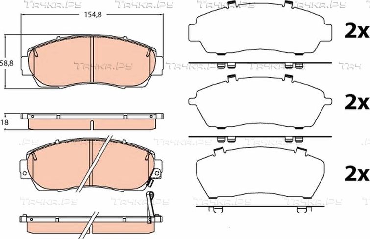 Тормозные колодки TRW передние для Honda CR-V IV 2012-2018. Артикул GDB3581