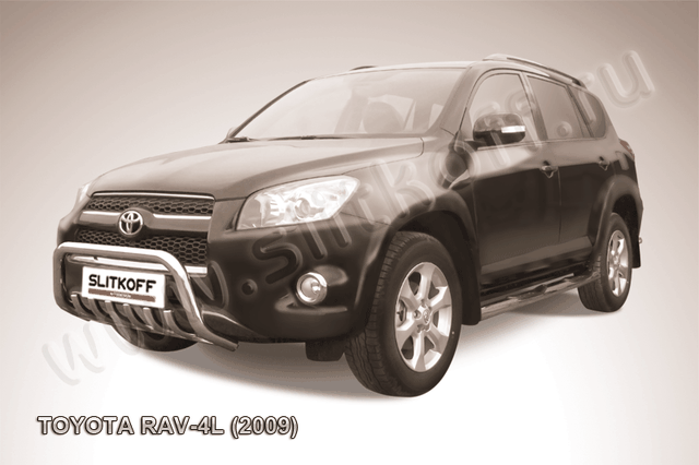 Кенгурятник Slitkoff d57 низкий c защитой картера для Toyota RAV4 III LWB 2009-2010. Артикул TR409L-003