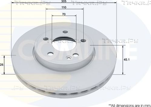 Тормозной диск Comline COATED. Артикул ADC2978V