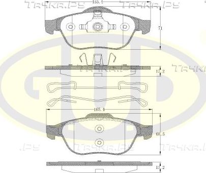 Тормозные колодки G.U.D.. Артикул GBP880138