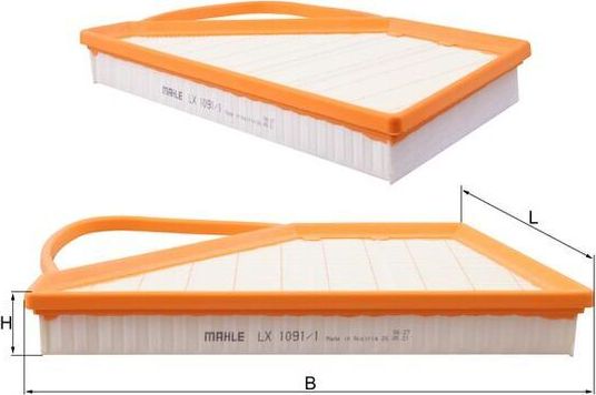 Воздушный фильтр Mahle для Bentley Continental I 2003-2018. Артикул LX 1091/1