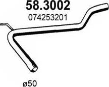 Глушитель (труба соединительная) Asso. Артикул 58.3002