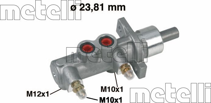 Тормозной цилиндр главный Metelli (алюминий). Артикул 05-0165