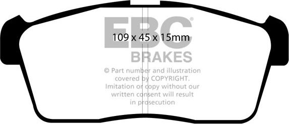 Тормозные колодки EBC Brakes передние для Daihatsu Copen I 2003-2012. Артикул DP21344