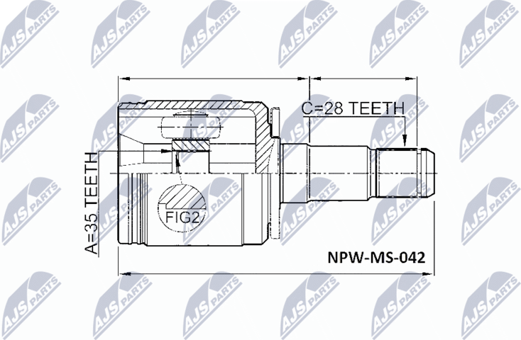 Шрус наружный (граната) NTY. Артикул NPW-MS-042