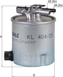 Топливный фильтр Mahle. Артикул KL 404/25