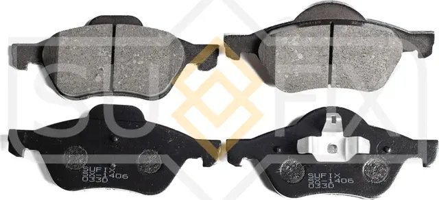 Колодки тормозные дисковые передние правые/левые RENAULT CLIO III (BR0/1, CR0/1) (Sufix). Артикул SX1406