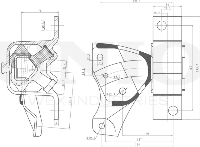 Опора двигателя (Unio). Артикул RMP-15044
