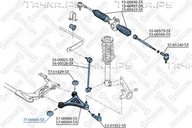 Сайлентблок переднего рычага подвески Stellox. Артикул 77-00945-SX