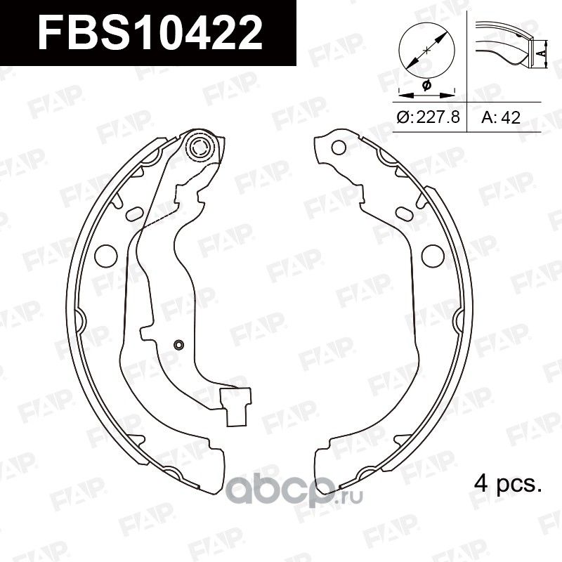 Колодки тормозные барабанные (FAP). Артикул FBS10422