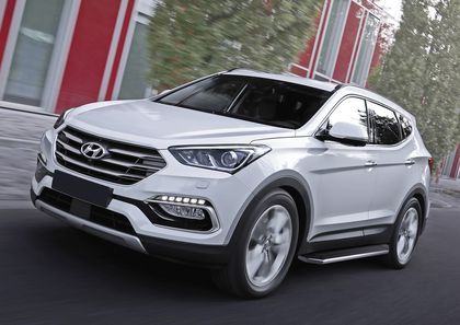 Пороги алюминиевые Rival Premium для Hyundai Santa Fe III 2012-2018. Артикул A180ALP.2305.2