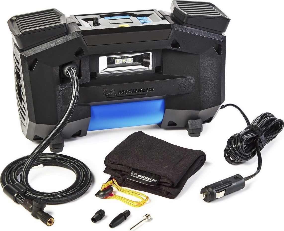 Компрессор воздушный MICHELIN цифровой двухпоршневой, программируемый, 12В, с LED подсветкой. Артикул 12314