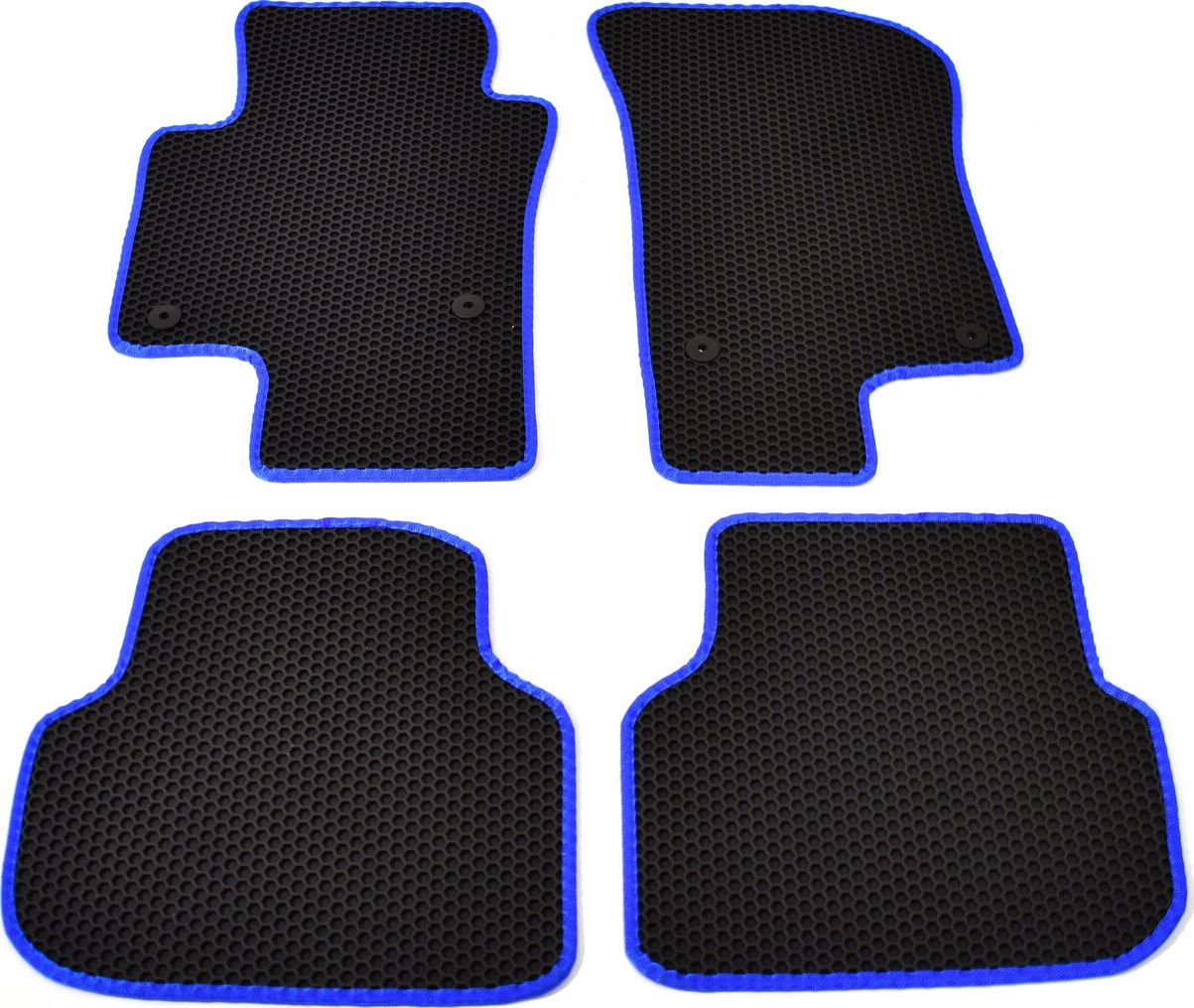 Коврики резиновые Avtodriver SOTA для салона Volkswagen Jetta VI 2010-2015 Черные, синий кант. Артикул EVAS.0693.03