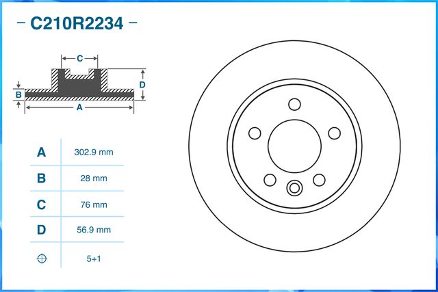 Диск тормозной передний (Cworks). Артикул C210R2234