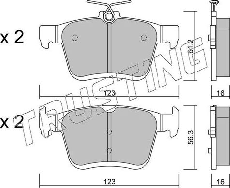 Тормозные колодки Trusting задние для Audi TT III (8S) 2014-2026. Артикул 967.0