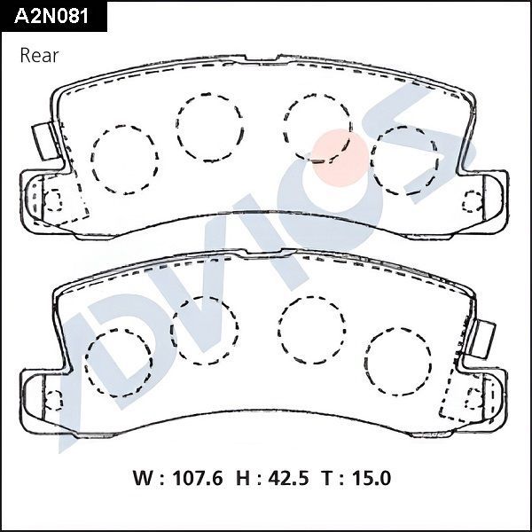 Тормозные колодки Advics. Артикул A2N081