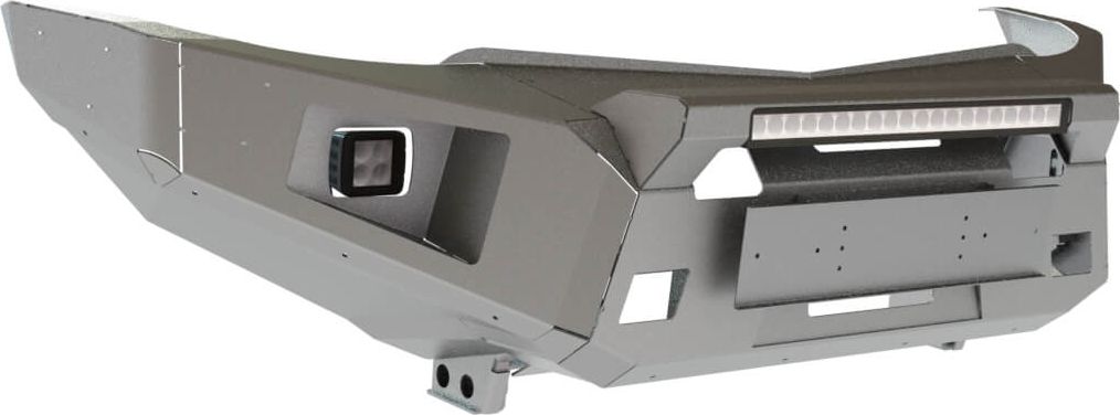 Бампер силовой STC передний, тип Revo для Mitsubishi Pajero Sport II 2013-2015 c защитной дугой, противотуманными фарами и балкой дальнего света. Артикул STC-MPS2/13-BFR-C1-L1L4