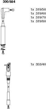Высоковольтные провода (провода зажигания) (комплект) Bremi для Opel Corsa A 1982-1993. Артикул 300/884