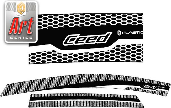 Дефлекторы СА Пластик для окон (Серия Art графит) Kia Ceed SW  2012–2026. Артикул 2010031607930