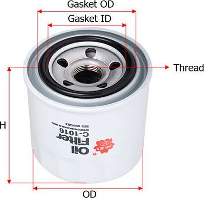 Масляный фильтр Sakura для Hyundai i30 II 2011-2017. Артикул C-1016