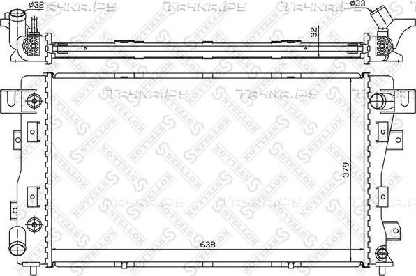 Радиатор охлаждения двигателя Stellox. Артикул 10-25392-SX