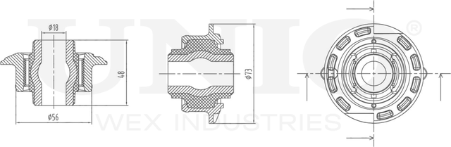 Сайлентблок рычага подвески (Unio). Артикул RMP-20090