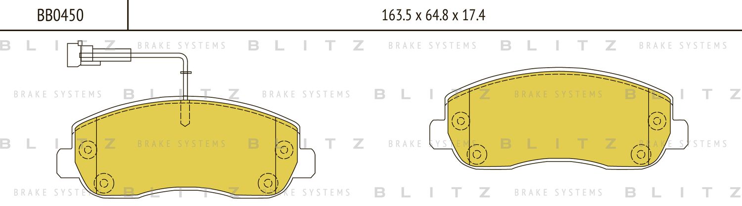 Колодки тормозные OPEL MOVANO B 11- перед. (Blitz). Артикул BB0450